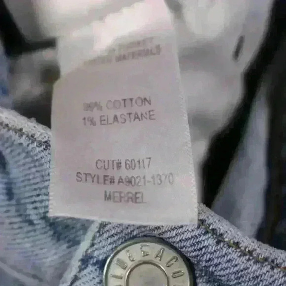 AGOLDE Merrel Straight Midwash Light Blue Raw Hem Jeans Women 25 - Picture 12 of 12